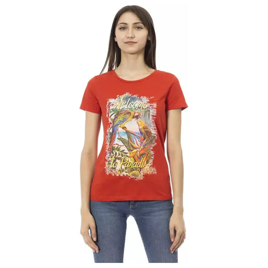 Trussardi Action Red Cotton Women T-Shirt TR-23048-XS