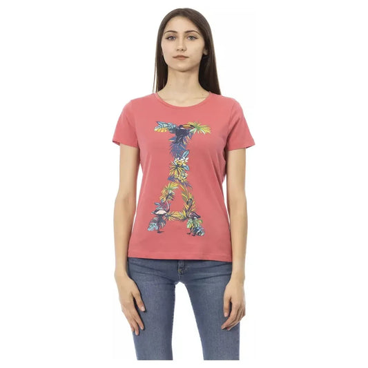 Trussardi Action Chic Fuchsia Short Sleeve Fashion Tee TRAC-23051-M-FBB-121