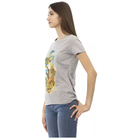 Trussardi Action Gray Cotton Women T-Shirt TR-23046-XS