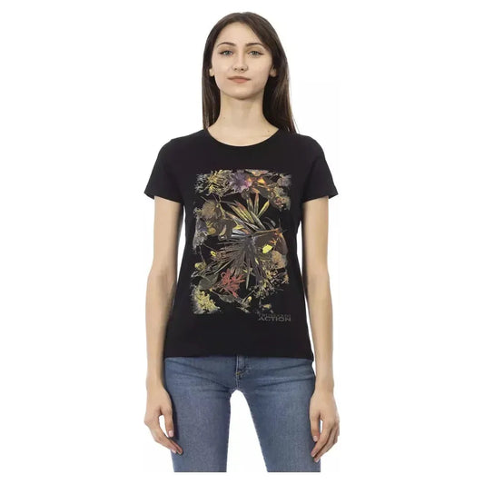 Trussardi Action Black Cotton Women T-Shirt TR-23036-S