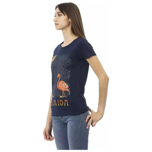 Trussardi Action Blue Cotton Women T-Shirt TR-23031-XS