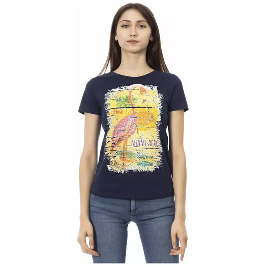 Trussardi Action Chic Blue Short Sleeve Round Neck Tee TRAC-23027-M-FBB-123