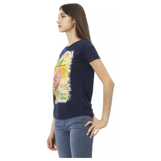 Trussardi Action Chic Blue Short Sleeve Round Neck Tee TRAC-23027-M-FBB-123