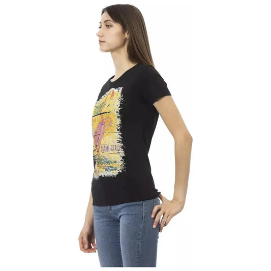 Trussardi Action Black Cotton Women T-Shirt TR-23026-XS