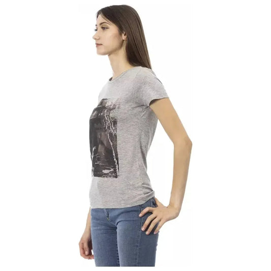 Trussardi Action Gray Cotton Women T-Shirt TR-23021-XS