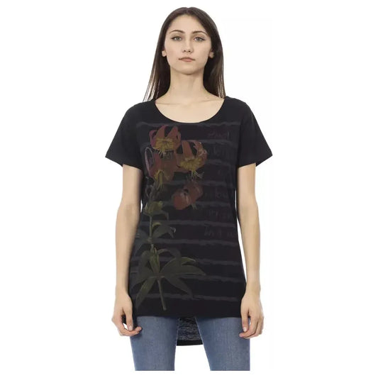 Trussardi Action Black Cotton Women T-Shirt TR-23014-M