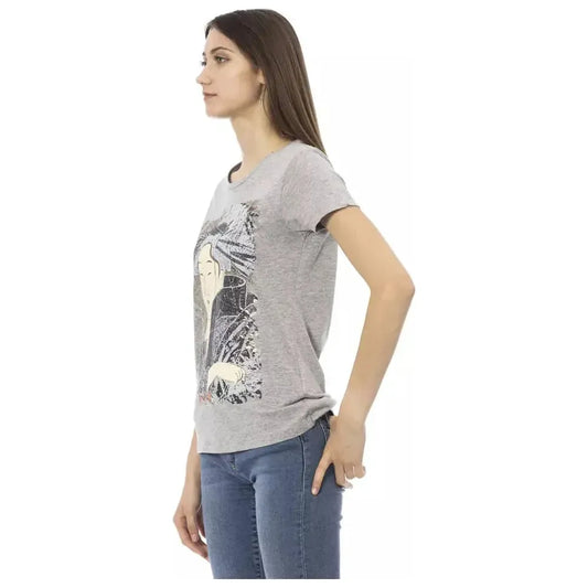 Trussardi Action Gray Cotton Women T-Shirt TR-23015-S