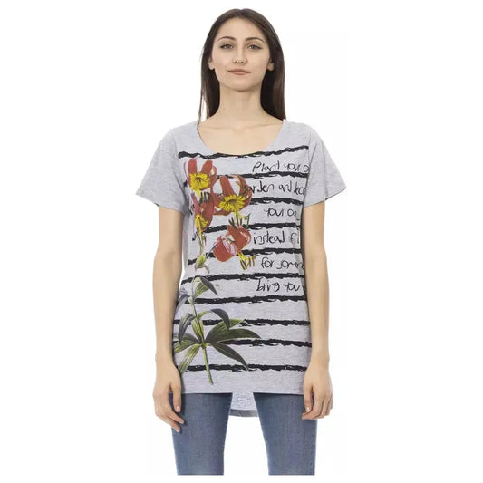 Trussardi Action Gray Cotton Women T-Shirt TR-23011-S