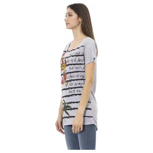 Trussardi Action Gray Cotton Women T-Shirt TR-23011-S