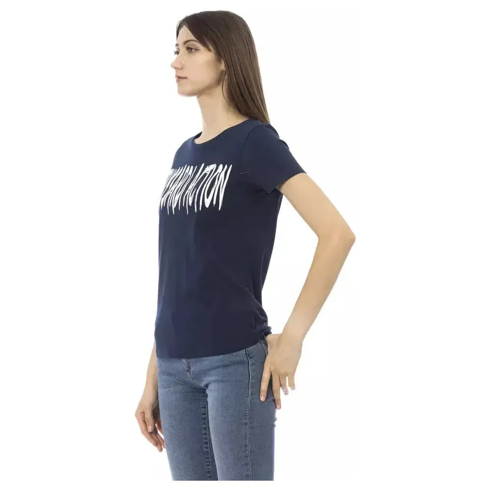Trussardi Action Blue Cotton Women T-Shirt TR-22991-XS