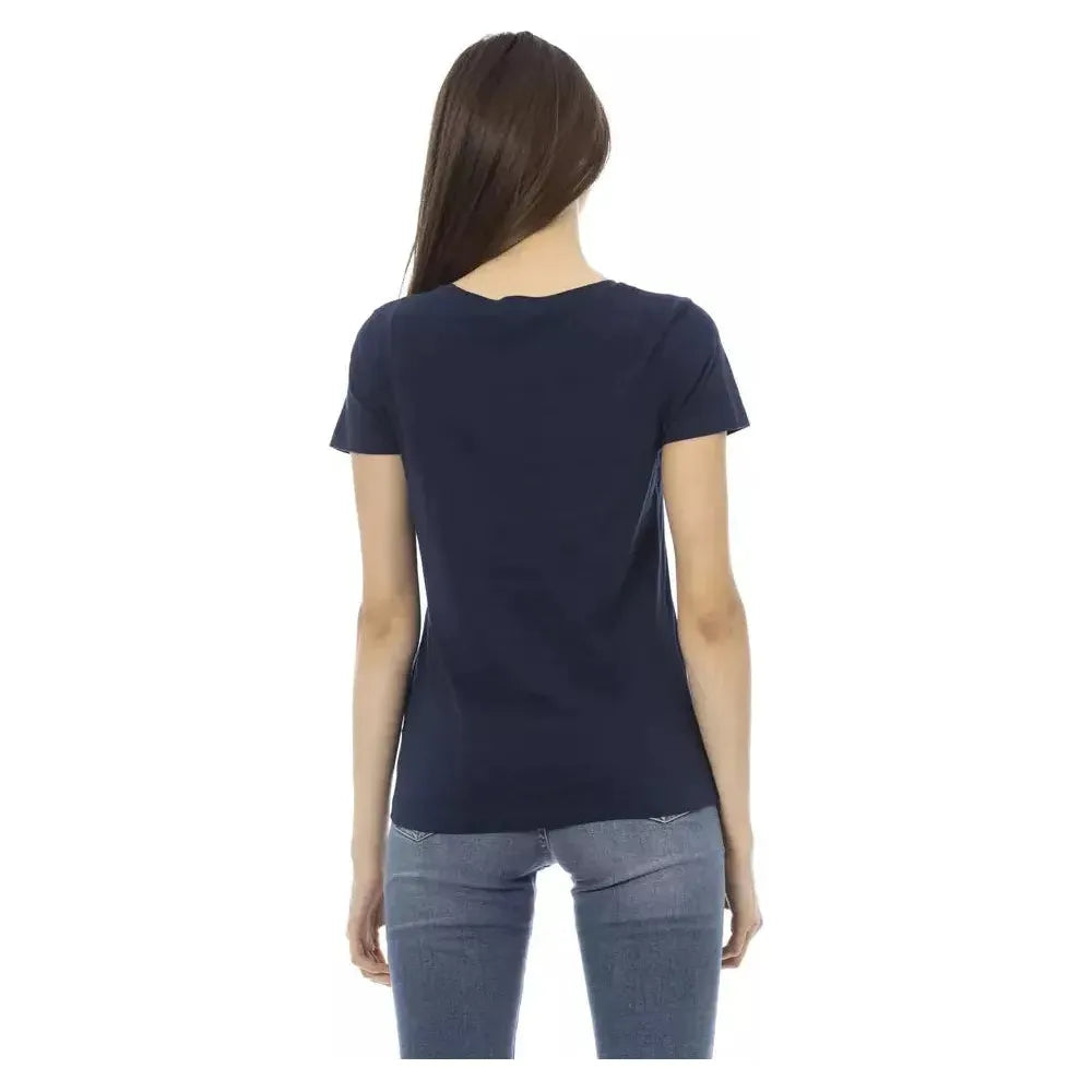 Trussardi Action Blue Cotton Women T-Shirt TR-22991-XS