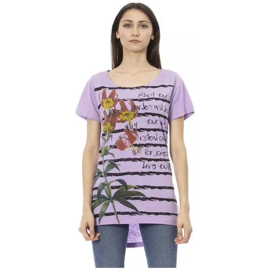 Trussardi Action Purple Cotton Women T-Shirt TR-23013-S