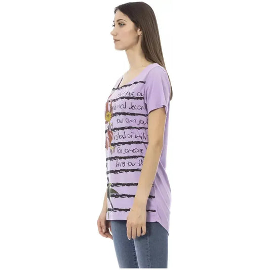 Trussardi Action Purple Cotton Women T-Shirt TR-23013-S