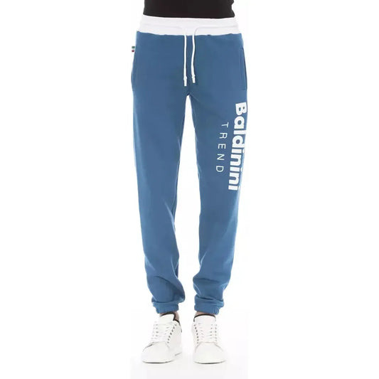 Baldinini Trend Blue Cotton Men Pants Baldinini Trend Slate Gray
