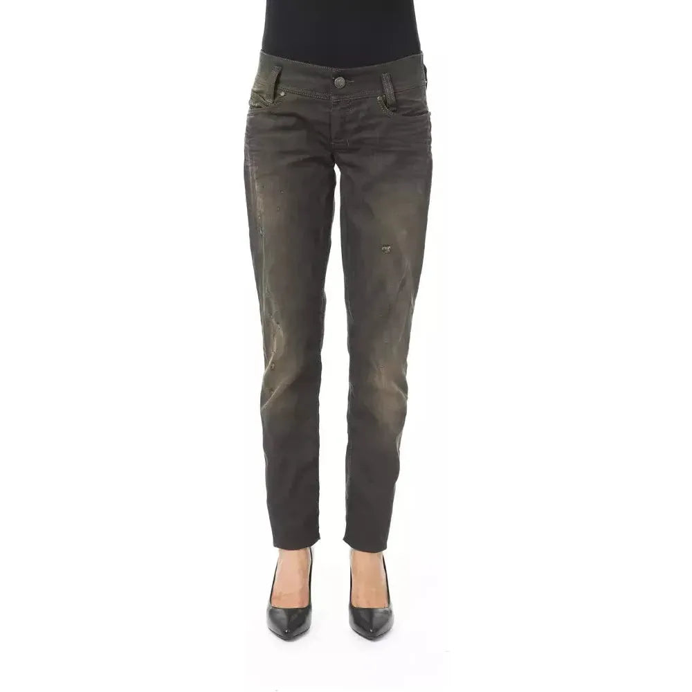 BYBLOS Black Cotton Women's Regular Jeans