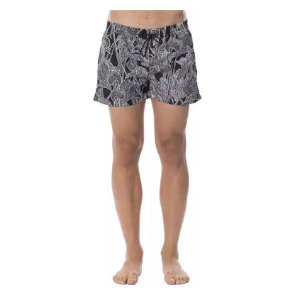 Roberto Cavalli Sport Black Polyester Men Swimsuit