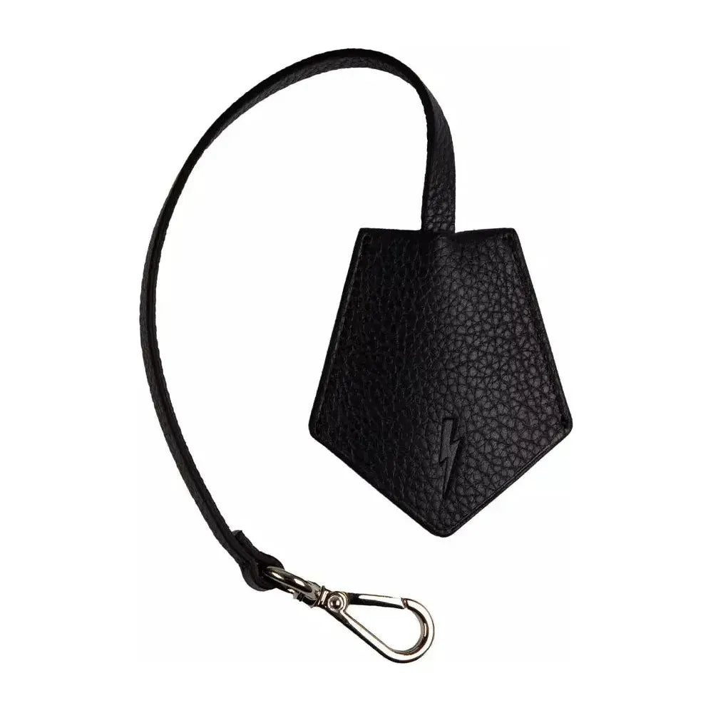Neil Barrett Black Leather Men Keychain NE-21065