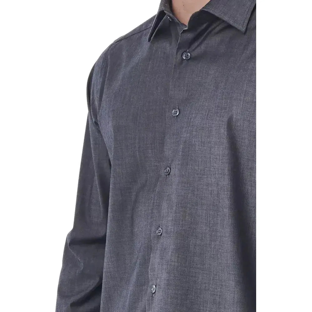 Bagutta Gray Cotton Men Shirt BA-20985-XXL