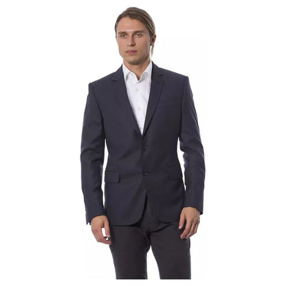 Verri Elegant Blue Wool Single-Breasted Blazer