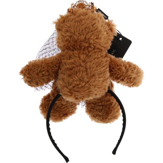 Dolce & Gabbana Teddy Bear Gold Crystal Crown Tiara Diadem Hair Band SMYK114