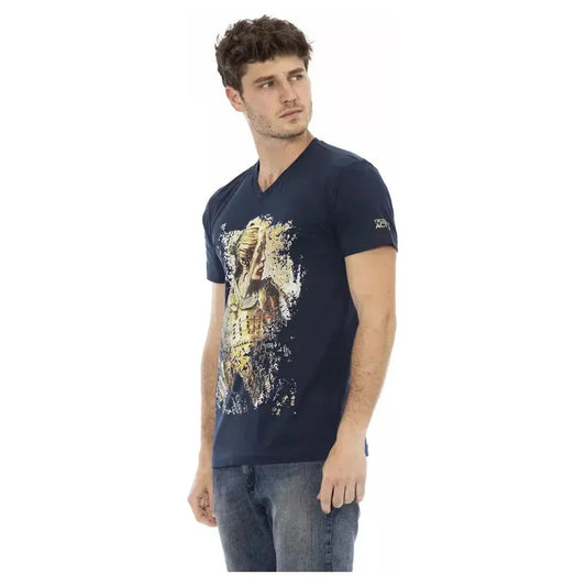 Trussardi Action Blue Cotton Men T-Shirt Trussardi Action Tan
