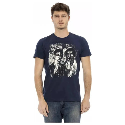 Trussardi Action Blue Cotton Men T-Shirt Trussardi Action Tan
