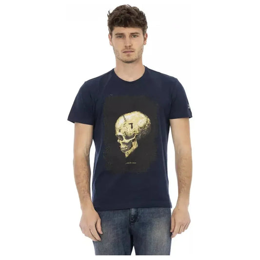 Trussardi Action Blue Cotton Men T-Shirt Trussardi Action Tan
