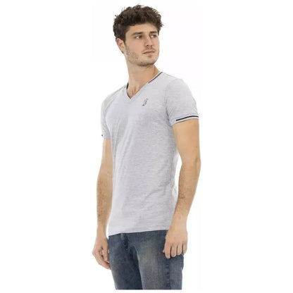 Trussardi Action Gray Cotton Men T-Shirt