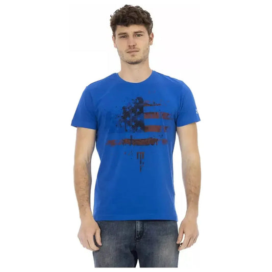 Trussardi Action Blue Cotton Men T-Shirt Trussardi Action Dark Slate Blue