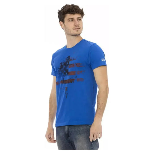 Trussardi Action Blue Cotton Men T-Shirt Trussardi Action Dark Slate Blue