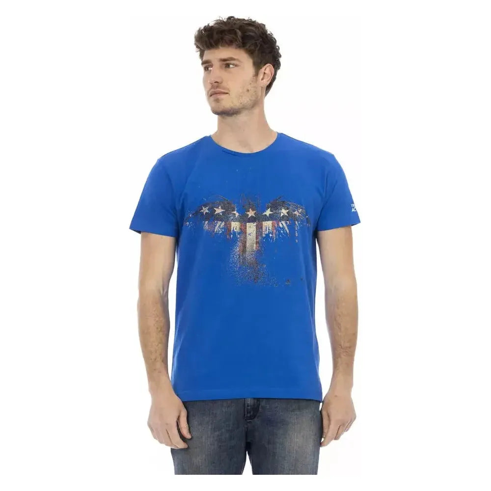 Trussardi Action Blue Cotton Men T-Shirt TR-22768-XXL