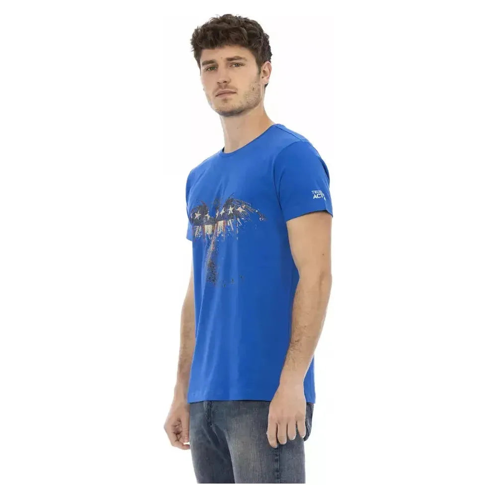 Trussardi Action Blue Cotton Men T-Shirt TR-22768-XXL