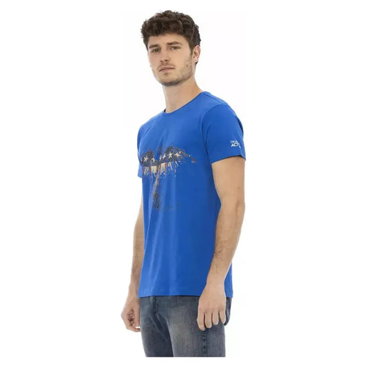 Trussardi Action Blue Cotton Men T-Shirt Trussardi Action Dark Slate Blue
