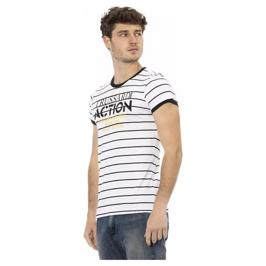 Trussardi Action White Cotton Men T-Shirt Trussardi Action Dark Slate Gray