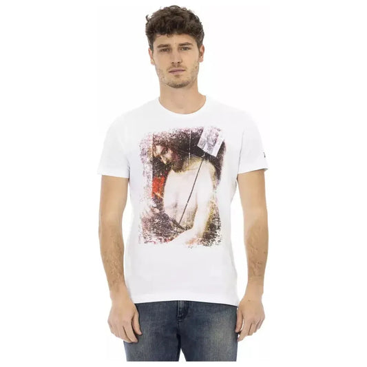 Trussardi Action White Cotton Men T-Shirt Trussardi Action Light Gray