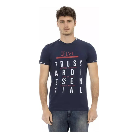 Trussardi Action Blue Cotton Men T-Shirt Trussardi Action Tan