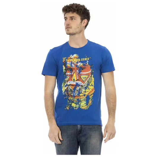 Trussardi Action Blue Cotton Men T-Shirt Trussardi Action Dark Slate Blue