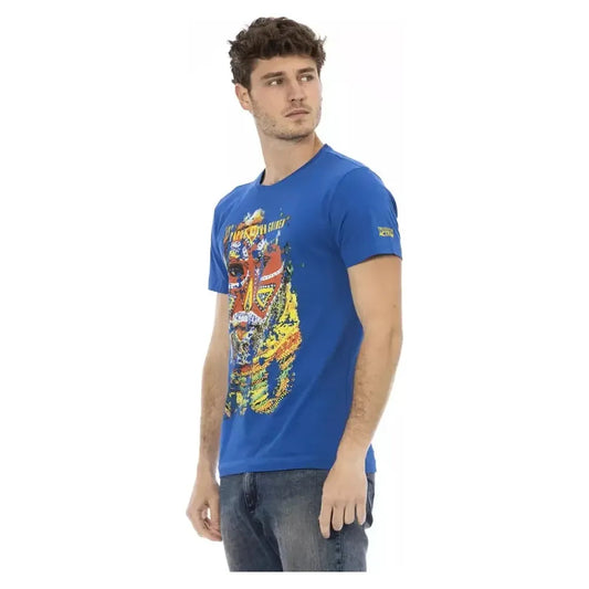 Trussardi Action Blue Cotton Men T-Shirt Trussardi Action Dark Slate Blue