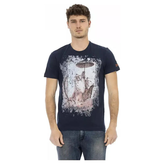 Trussardi Action Blue Cotton Men T-Shirt Trussardi Action Gray