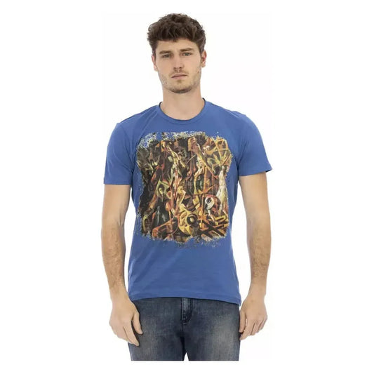 Trussardi Action Blue Cotton Men's T-Shirt Trussardi Action Dim Gray