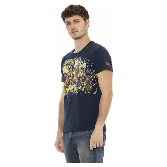 Trussardi Action Blue Cotton Men T-Shirt Trussardi Action Tan