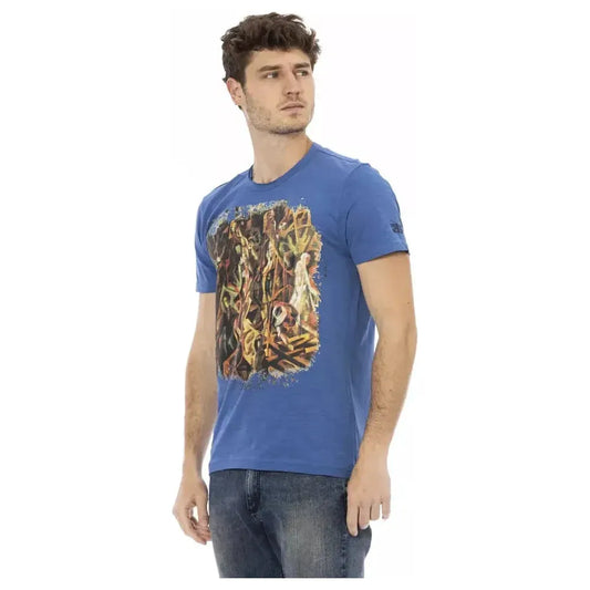 Trussardi Action Blue Cotton Men's T-Shirt Trussardi Action Dim Gray
