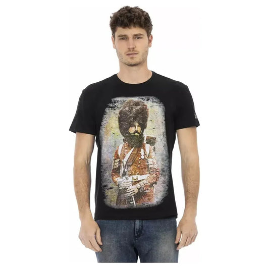 Trussardi Action Black Cotton Men T-Shirt Trussardi Action Dark Slate Gray
