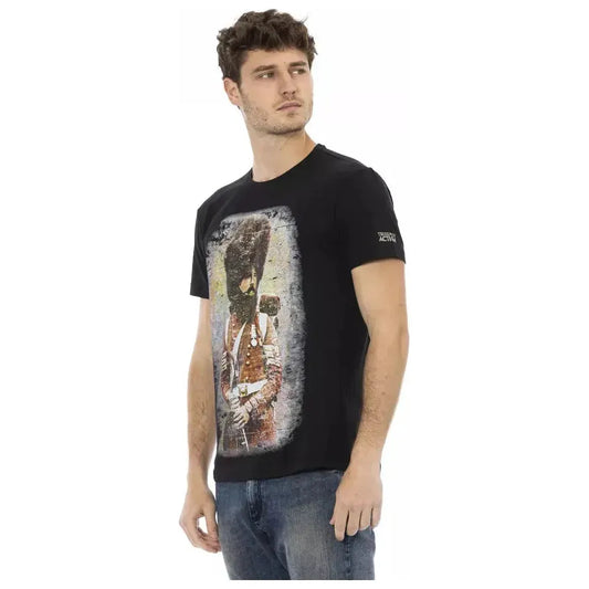 Trussardi Action Black Cotton Men T-Shirt Trussardi Action Tan