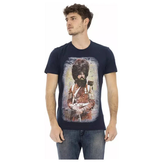 Trussardi Action Blue Cotton Men T-Shirt Trussardi Action Dark Slate Gray