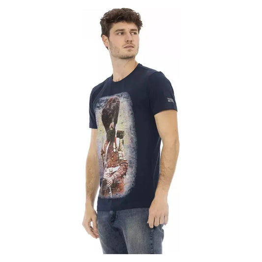 Trussardi Action Blue Cotton Men T-Shirt Trussardi Action Dark Slate Gray