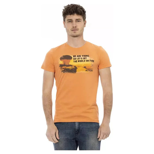Trussardi Action Orange Cotton Men T-Shirt