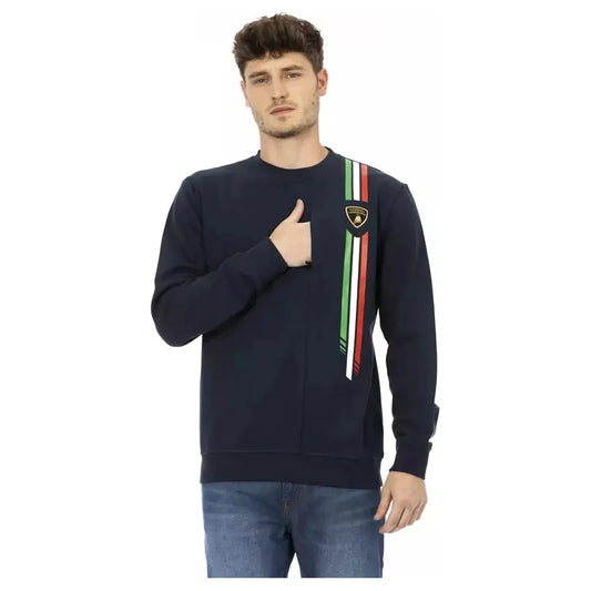 Automobili Lamborghini Blue Cotton Men Sweater Automobili Lamborghini Dark Slate Gray