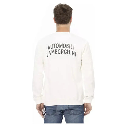 Automobili Lamborghini White Cotton Men's Sweater