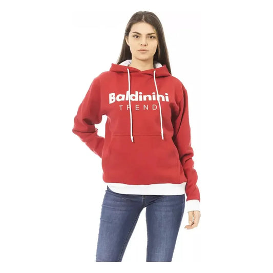 Baldinini Trend Red Cotton Women's Hoodie BA-22522-XL